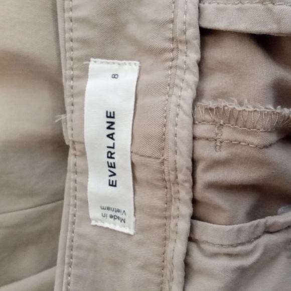 Everlane Wide Leg High Rise Kahaki Pleated Womens Organic Cotton Womens 8 - Picture 5 of 13